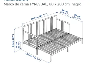 Diván FYRESDAL Negro Metal
