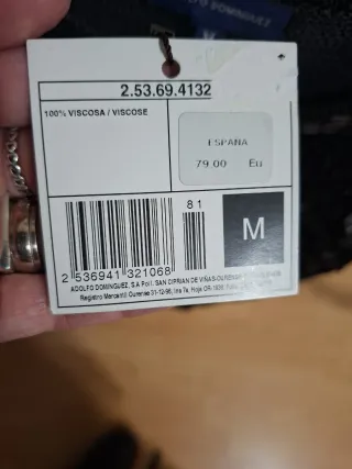 Top Adolfo Dominguez Negro Talla M