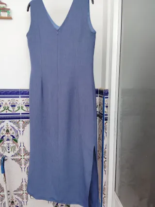 Vestido largo azul mujer