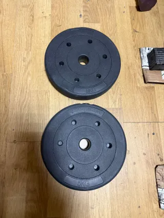 Discos de pesa 5kg. Material PVC  30mm