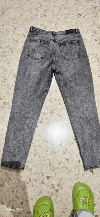 Pantalón vaquero gris mujer Mango