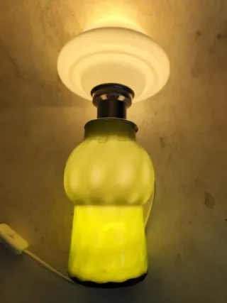 Candeeiro opala cogumelo verde