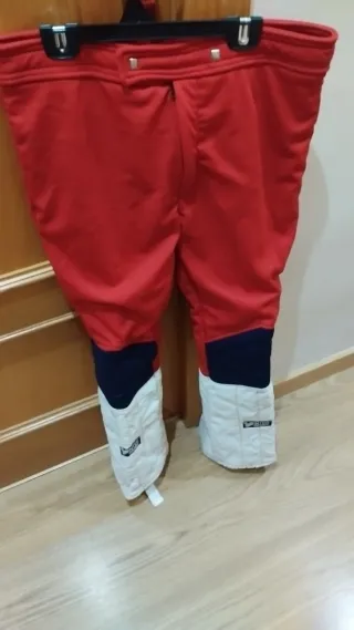 Pantalón de esquí hombre rojo y blanco