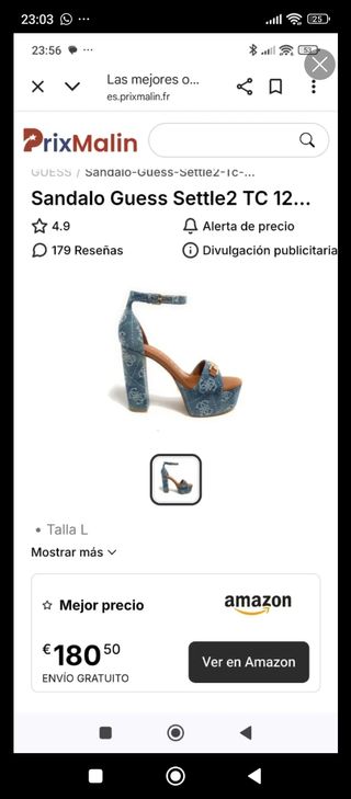 Sandalias Guess Tacon Plataforma Talla 39