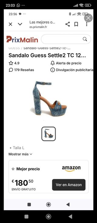 Sandalias Guess Tacon Plataforma Talla 39