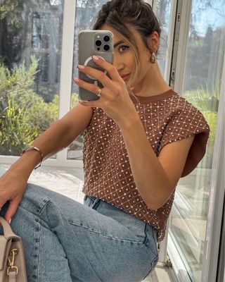 Jersey punto abalorios