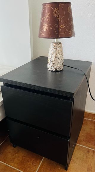 Comodino Malm Ikea nero