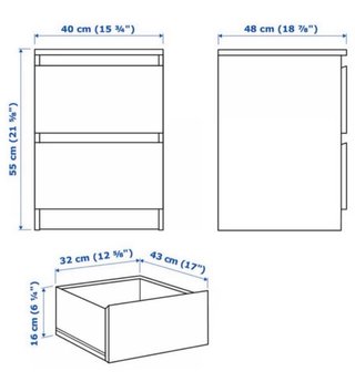 Comodini Malm Ikea neri