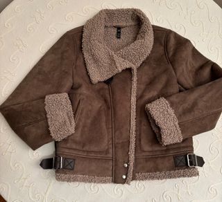 Cazadora efecto ante con borreguillo