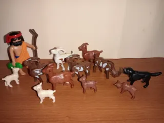 Playmobil-Pastor y Rebaño de Cabras Belén.