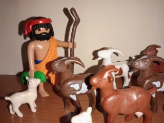Playmobil-Pastor y Rebaño de Cabras Belén.