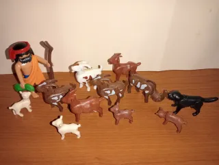 Playmobil-Pastor y Rebaño de Cabras Belén.