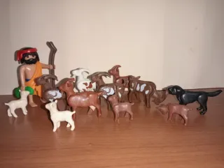 Playmobil-Pastor y Rebaño de Cabras Belén.