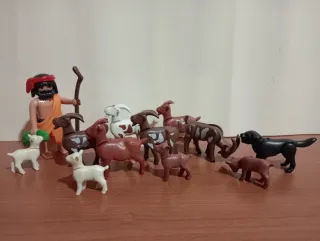 Playmobil-Pastor y Rebaño de Cabras Belén.