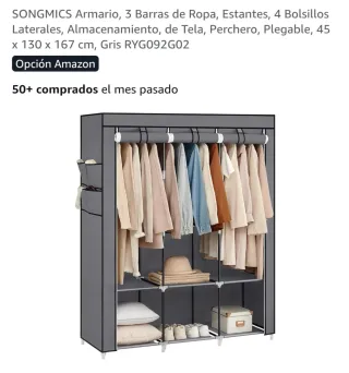 Guardaroba SONGMICS pieghevole in tessuto