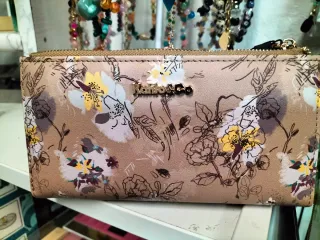 Cartera monedero KAHLO & CO floral beige