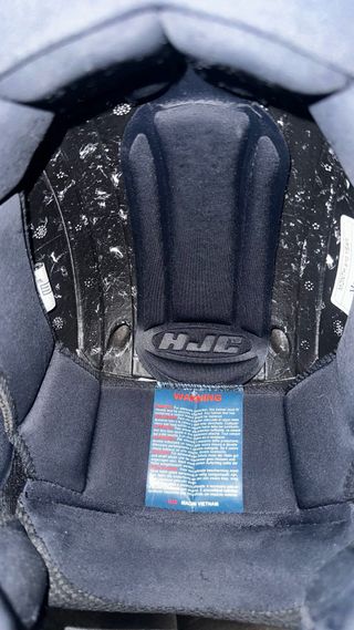 Casco HJC Modular Blanco y Azul en buen estado.