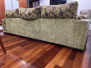 Sofá modular verde de terciopelo