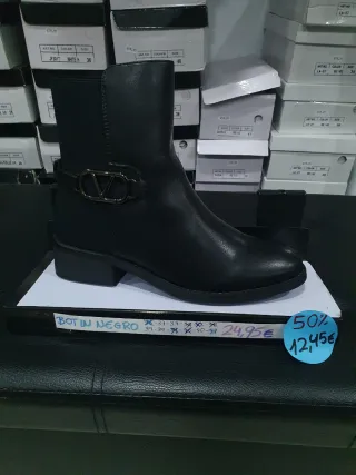 Botines negros mujer talla 39 por solo 12,50 euros