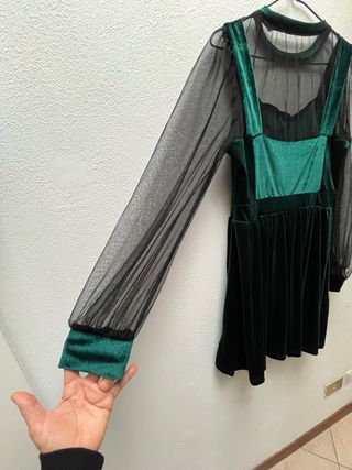 Abito cocktail velluto verde