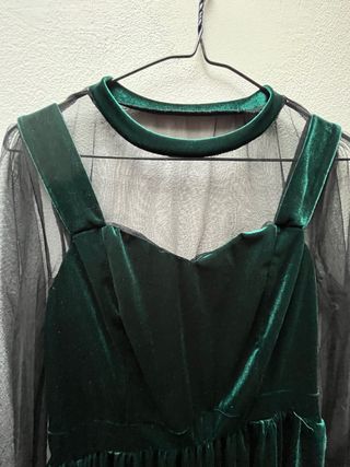 Abito cocktail velluto verde