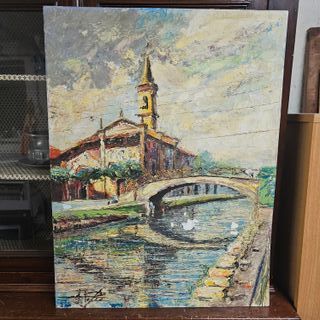 Quadro pittura a rilievo rovinato