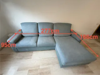 Sofá Chaiselongue Ikea Azul