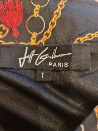 Falda larga elegante M/38 estampado cadenas.