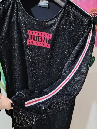 Vestito Nero Glitterato.Parental Advisory Explicit