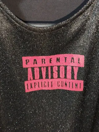 Vestito Nero Glitterato.Parental Advisory Explicit