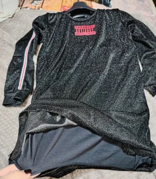 Vestito Nero Glitterato.Parental Advisory Explicit