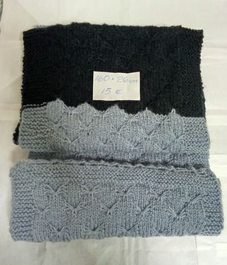 Bufanda tejida lana 160x26cm 15€
