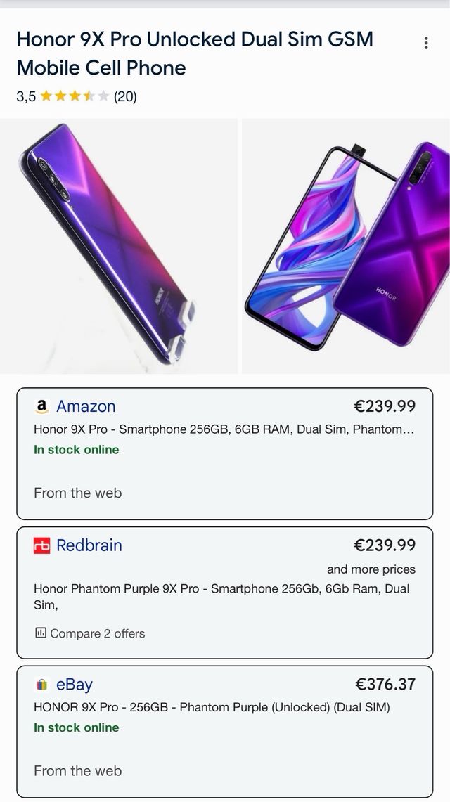 Honor 9X Pro Nero/Viola