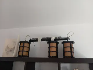 Lámpara colgante negra 3 piezas