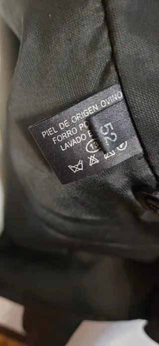 Cazadora de piel ovino negra Talla 52