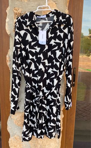 Vestido Lefties Negro/Blanco Talla M