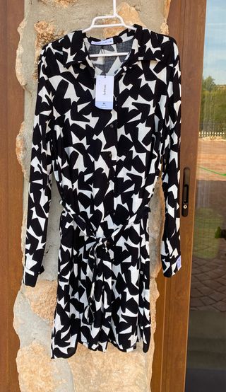 Vestido Lefties Negro/Blanco Talla M