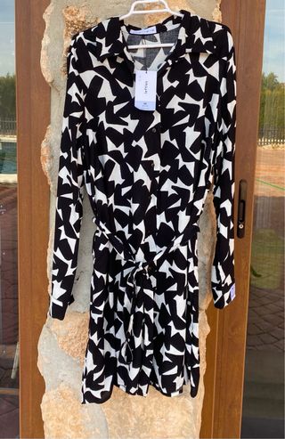 Vestido Lefties Negro/Blanco Talla M