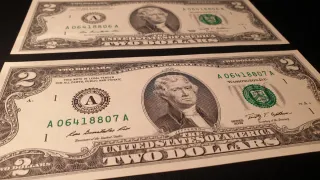 Coppia di banconote da 2 dollari USA