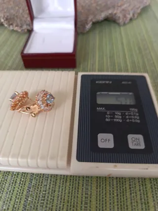 OPORTUNIDAD Pendientes Oro 1ª Ley orla de circonit