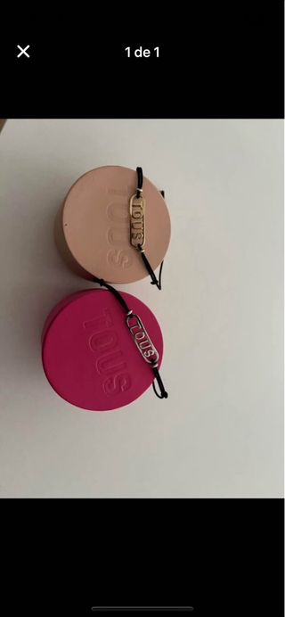 Pulsera Tous negra una dorada y otra plateada