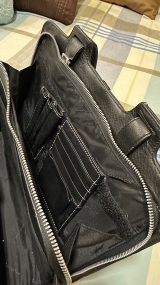 Bolso Piquadro Negro Piel Como Nuevo
