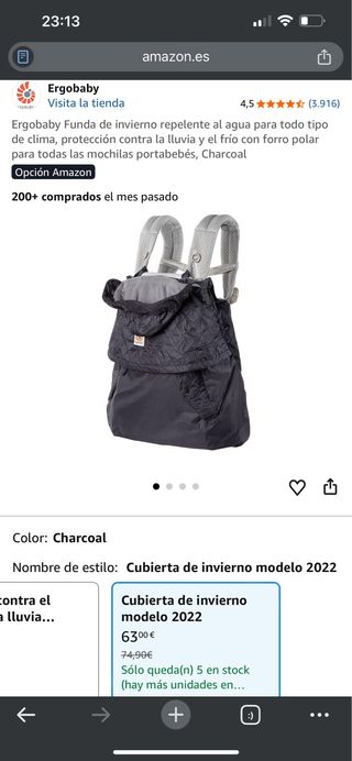 Mochila Ergobaby Adapt + Funda All-Weather