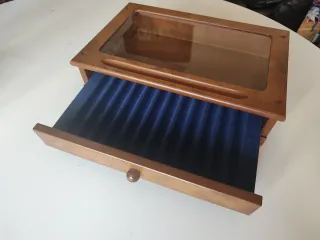 Scatola in legno per penne stilografiche/sigari con vetro