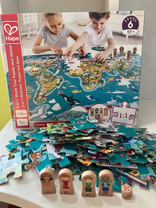 Puzzle Hape Mondo 105 pezzi + accessori