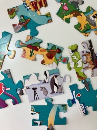 Puzzle Hape Mondo 105 pezzi + accessori