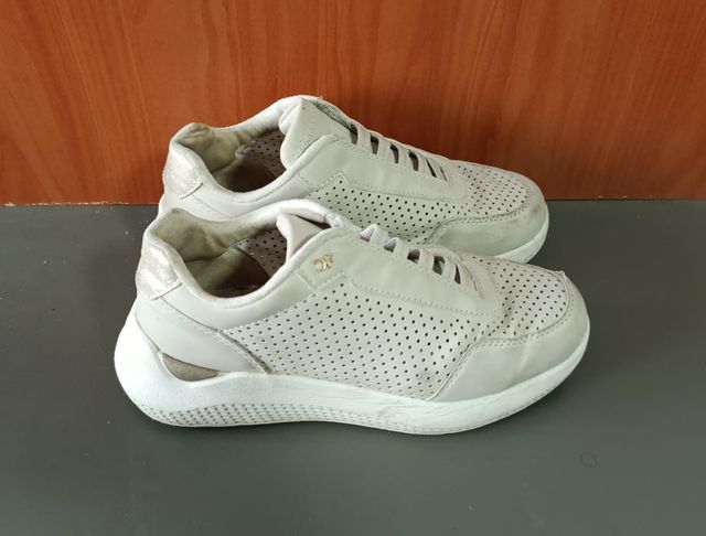 Zapatillas Mujer Beige y Dorado Talla 38