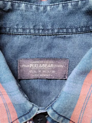 Camisa cuadros Pull & Bear azul/roja Talla M