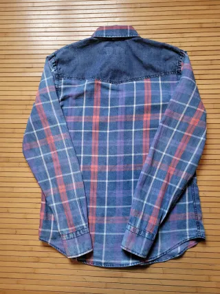 Camisa cuadros Pull & Bear azul/roja Talla M