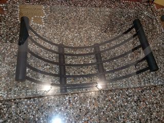 Tavolino soggiorno in vetro e metallo